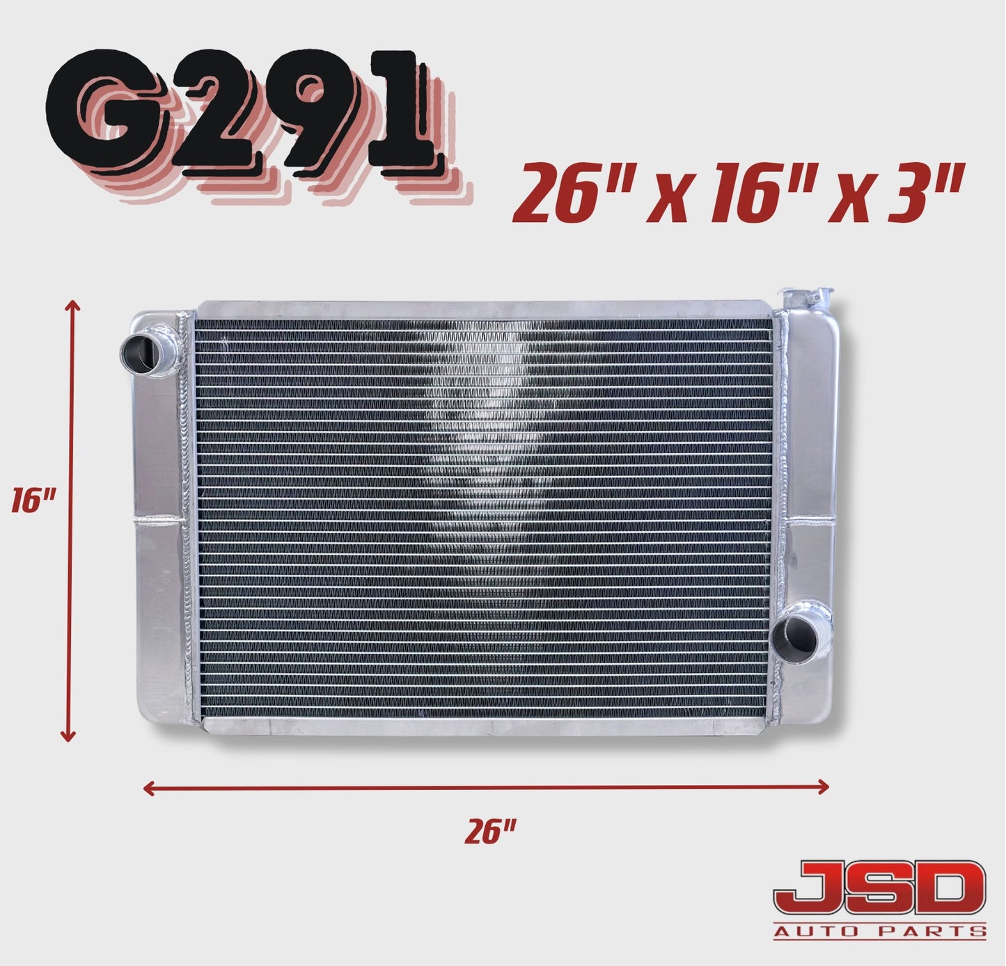 G291 Aluminum Racing Radiator Chevy 26x16x3 Single