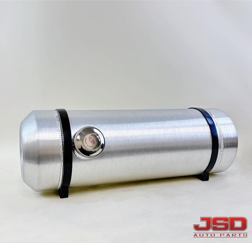 M032B JSD Aluminum Spun Fuel Tank 8x24 center Fill 5. Gallon 1/4'' NPT w/Internal Baffle