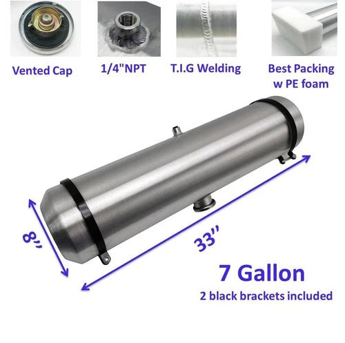 M237 JSD Aluminum Spun Fuel Tank 8x33 Center Fill 7 Gallon 1/4'' NPT