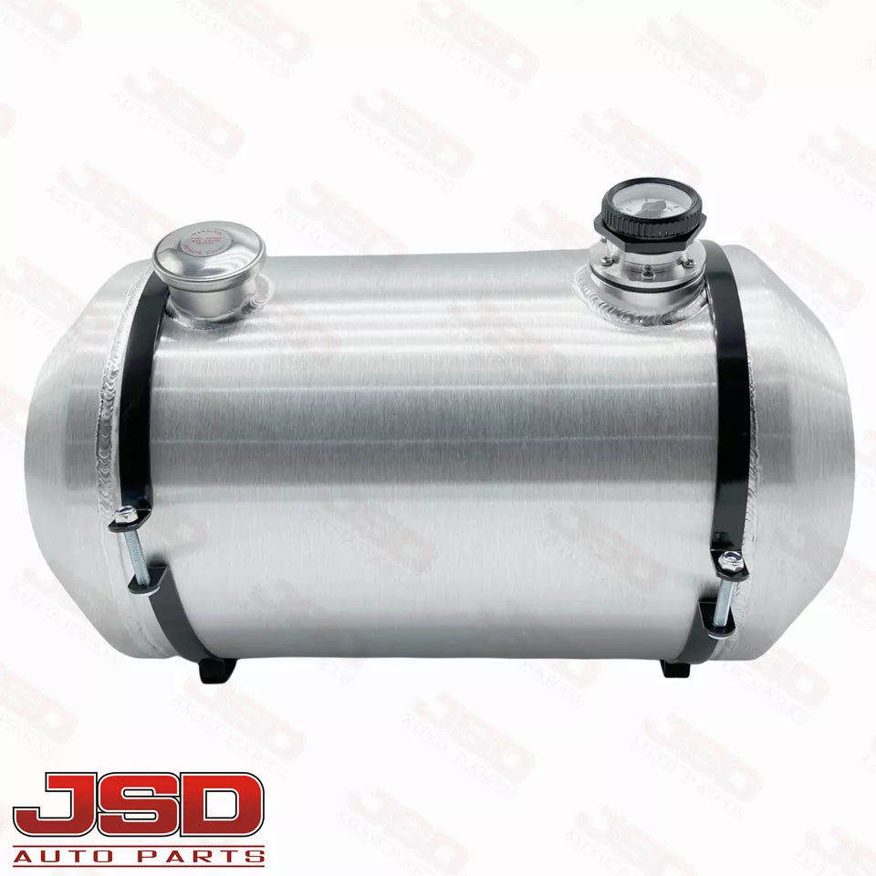M301G JSD Aluminum Spun Fuel Tank 10x22 End Fill 10.63 Gallon 1/4'' NPT