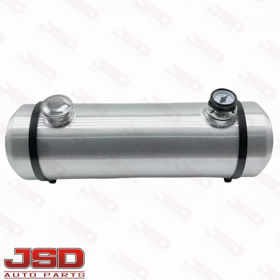 M225G JSD Aluminum Spun Fuel Tank 8x26 End Fill 5.5 Gallon 3/8'' NPT