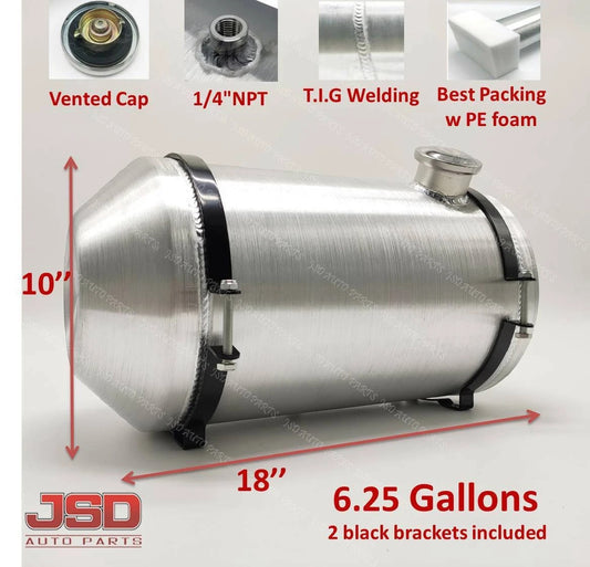M260 6.25 Gallon "10 x18" 1/4 NPT Outlet End Fill Spun Aluminum Gas Tank / Fuel Tank