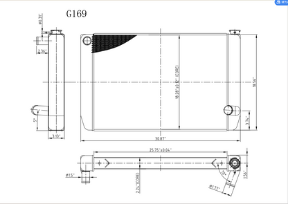 G169 Aluminum Universal Radiator Chevy 31x19x3 Single