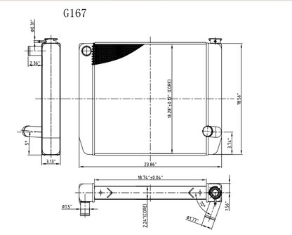 G167 Aluminum Universal Radiator Chevy 24x19 Single