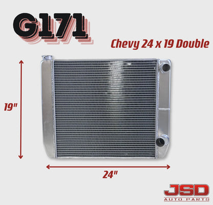G171 Aluminum Universal Radiator Chevy 24x19x3 Double