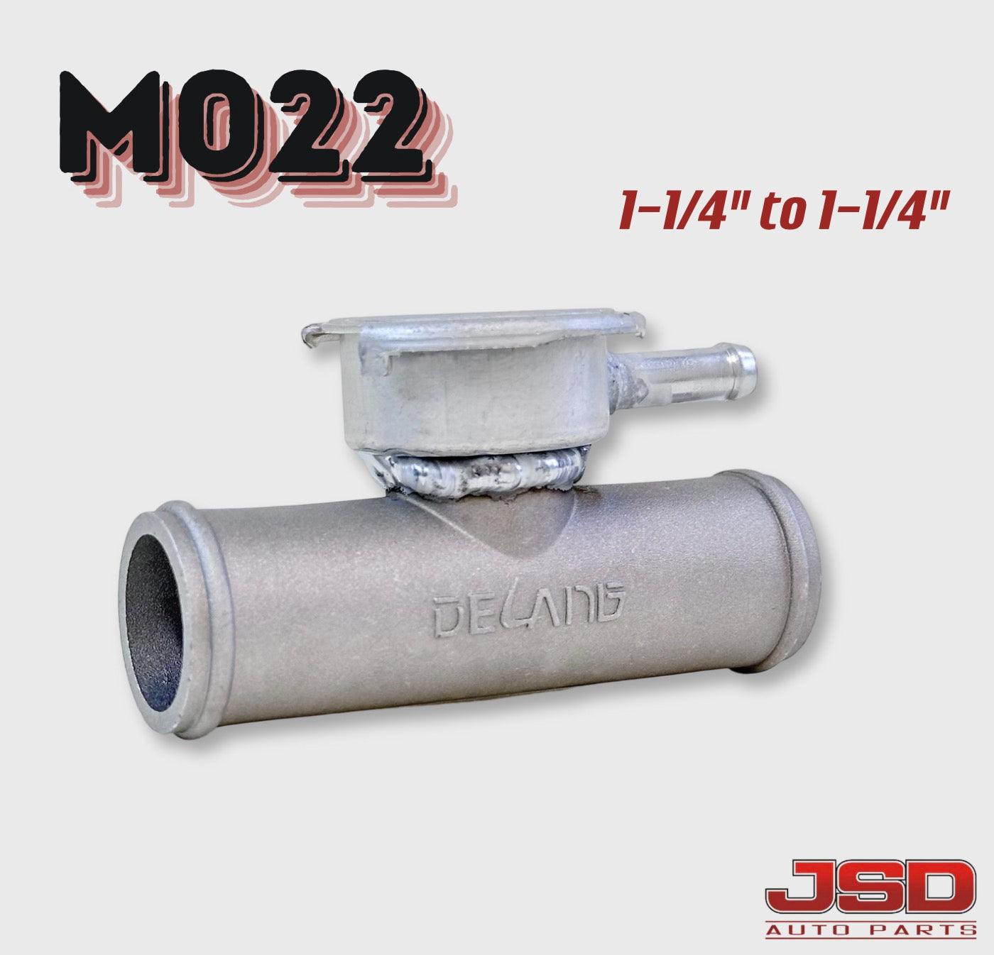 M022 Aluminum Upper Inline Radiator Hose Filler Adapter Water Neck 1-1/4" to 1-1/4"