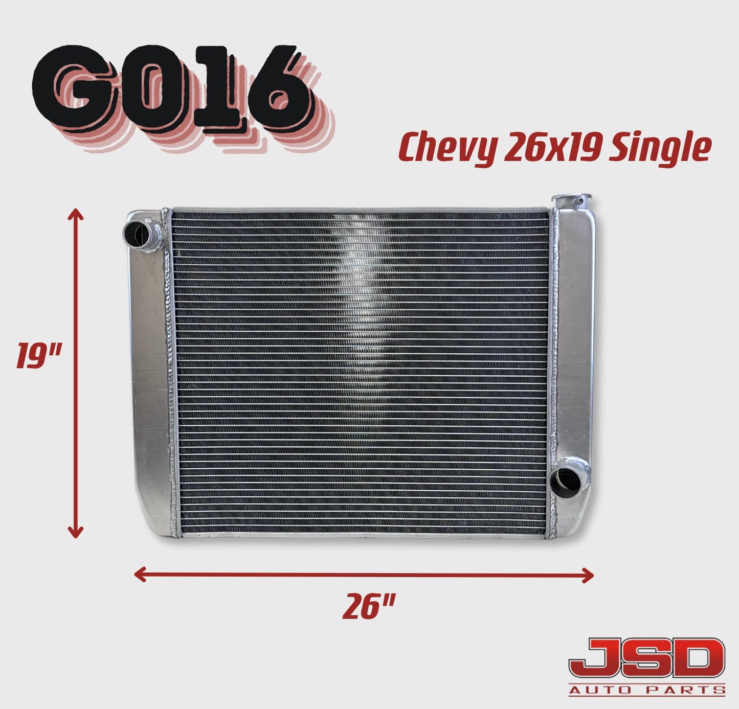 G016 Aluminum Universal Radiator Chevy 26x19x3 Single