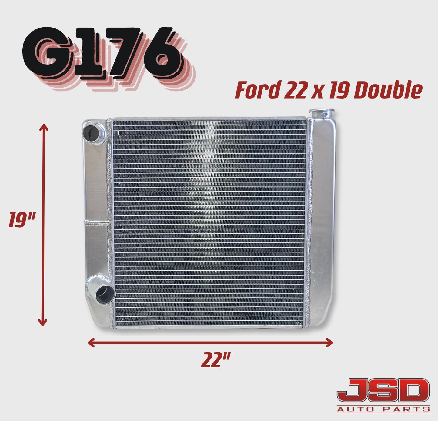 G176 Aluminum Universal Radiator Ford 22x19 Double