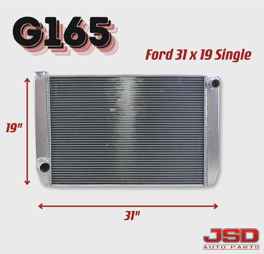 G165 Aluminum Universal Radiator Ford 31x19 Single