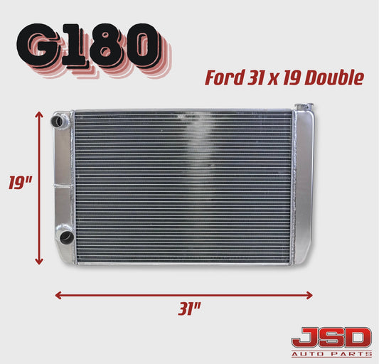 G180 Aluminum Universal Radiator Ford 31x19 Double