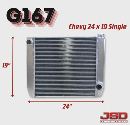 G167 Aluminum Universal Radiator Chevy 24x19 Single