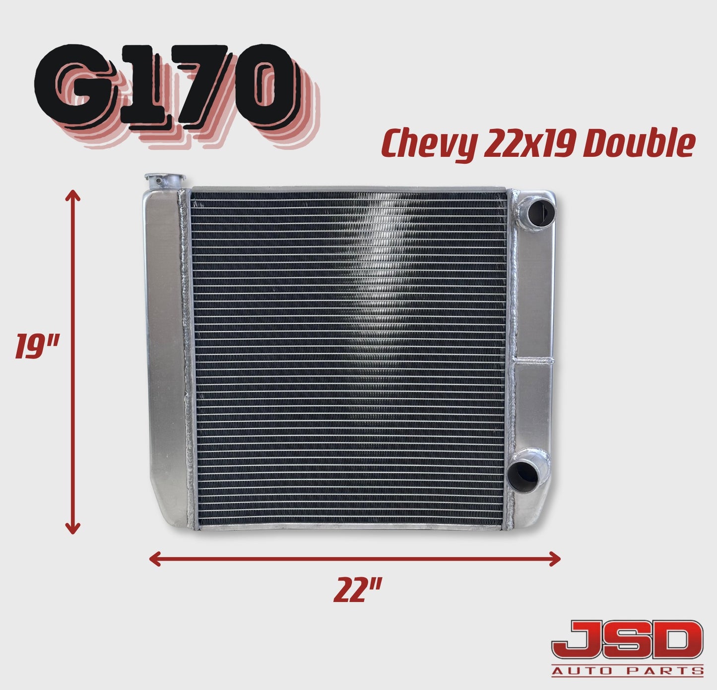 G170 Aluminum Universal Radiator Chevy 22x19 Double