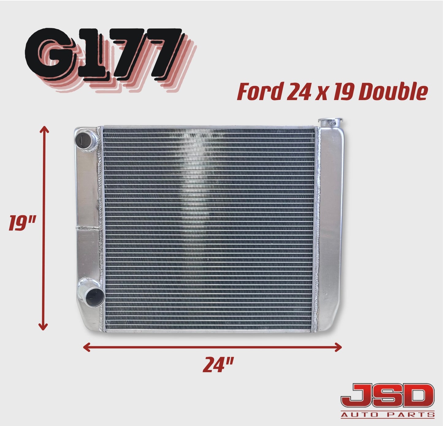 G177 Aluminum Universal Radiator Ford 24x19 Double