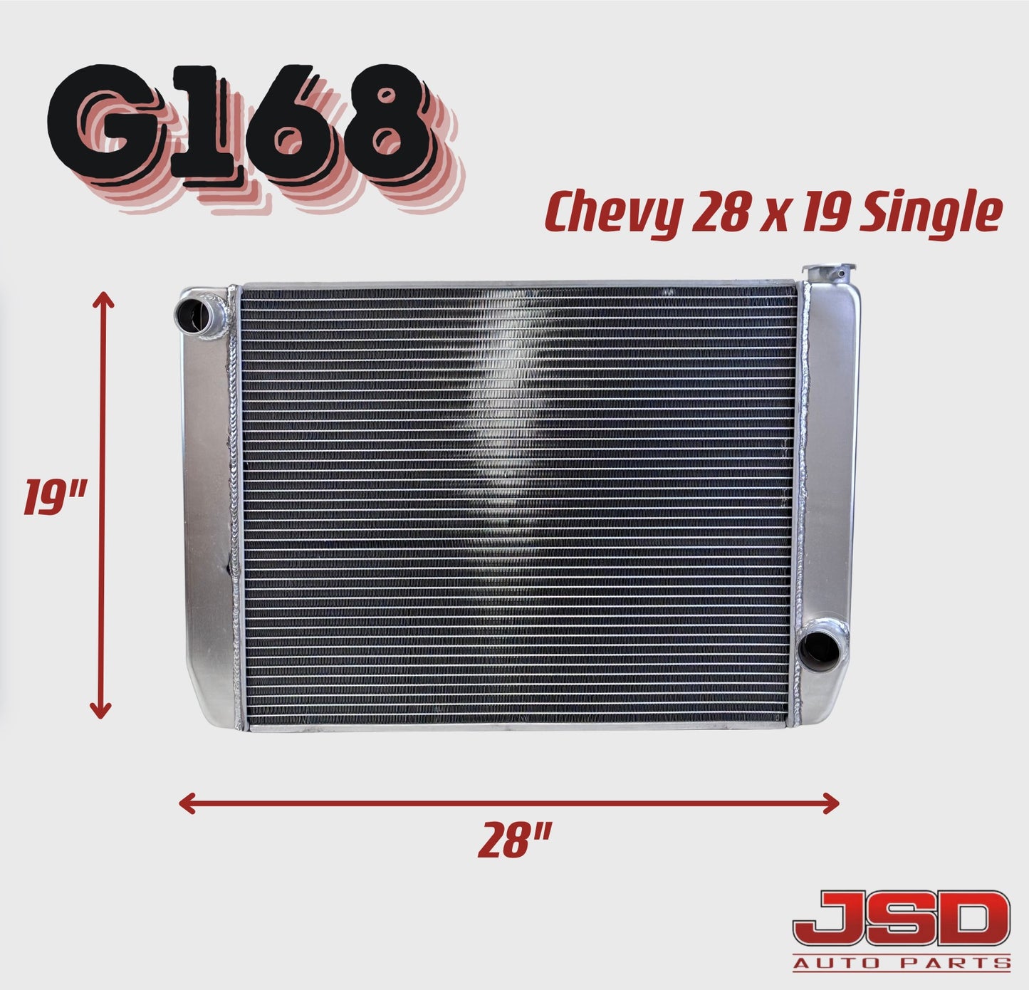 G168 Aluminum Universal Radiator Chevy 28x19x3 Single