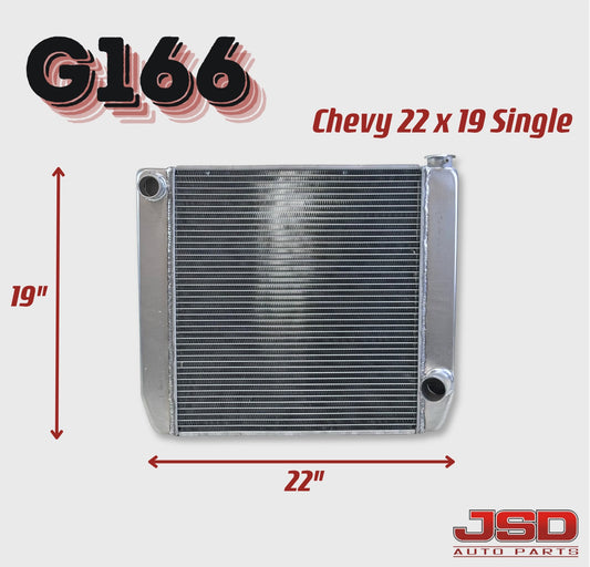 G166 Aluminum Universal Radiator Chevy 22x19 Single