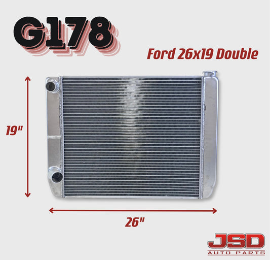 G178 Aluminum Universal Radiator Ford 26x19 Double