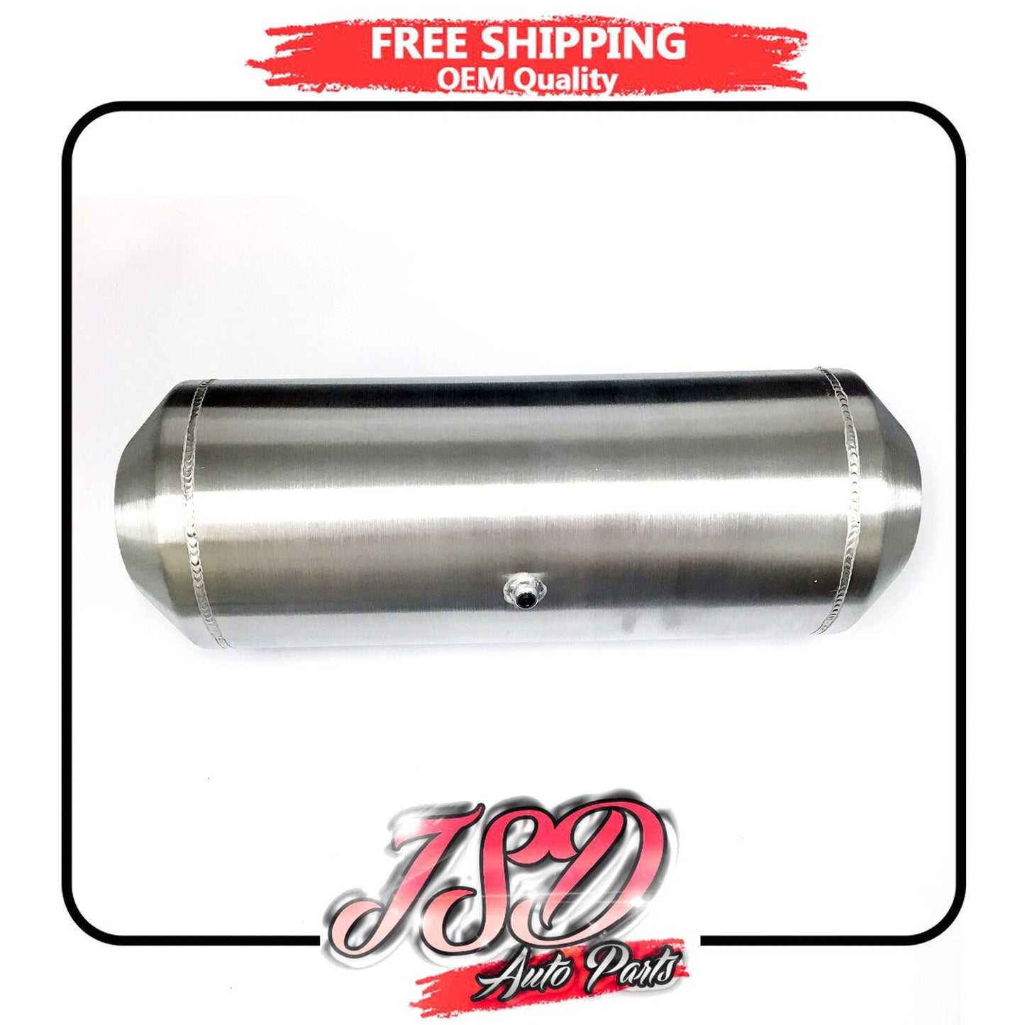 M035 JSD Aluminum Spun Fuel Tank 10x28 End Fill 9.50 Gallon 1/4'' NPT