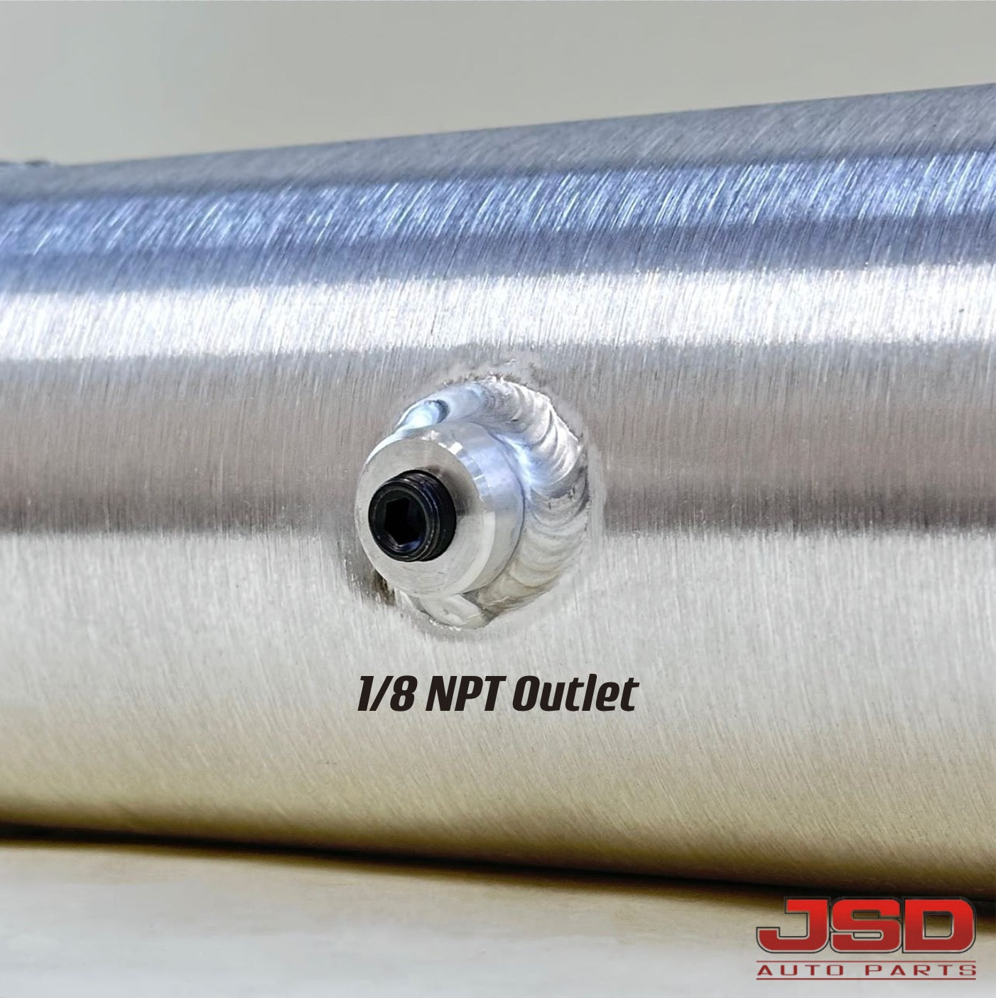 M382 JSD Aluminum Spun Fuel Tank 4x15 End Fill .72 Gallon 1/8'' NPT