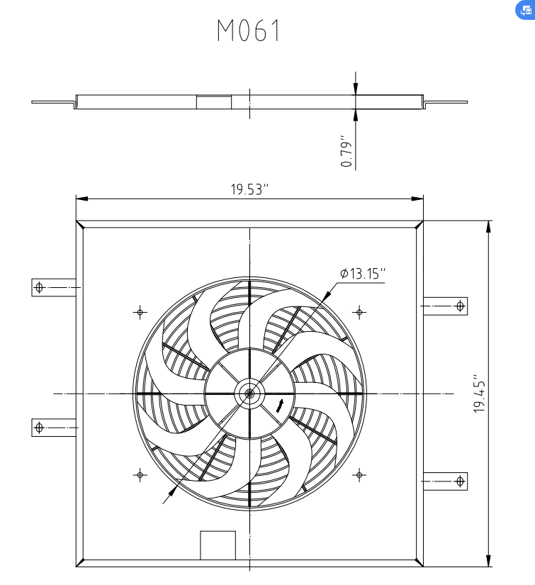 M061 Radiator Fan for 1986-1988 Mazda RX-7	 1.3L