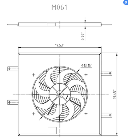 M061 Radiator Fan for 1986-1988 Mazda RX-7	 1.3L