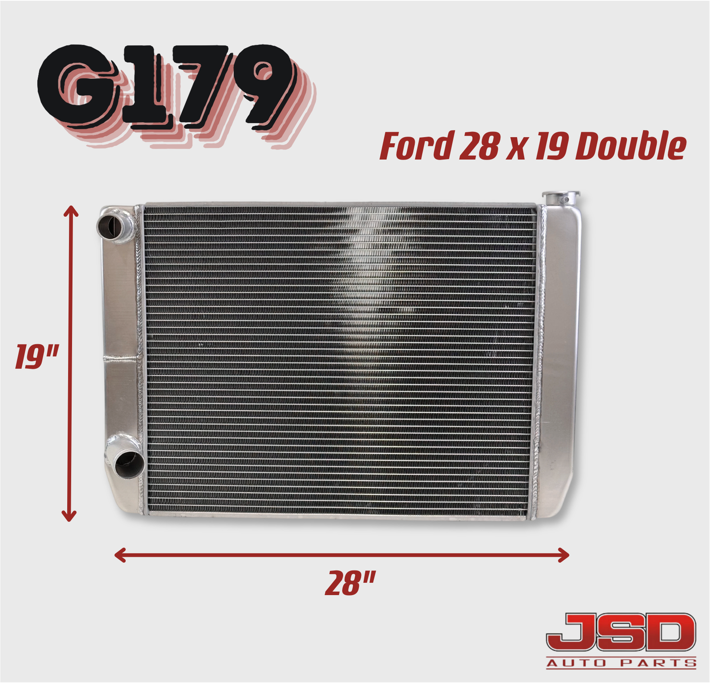 G179 Aluminum Universal Radiator Ford 28x19x3 Double