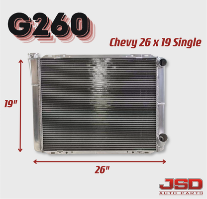 G260 Aluminum Universal Radiator Chevy 26x19x3 Double