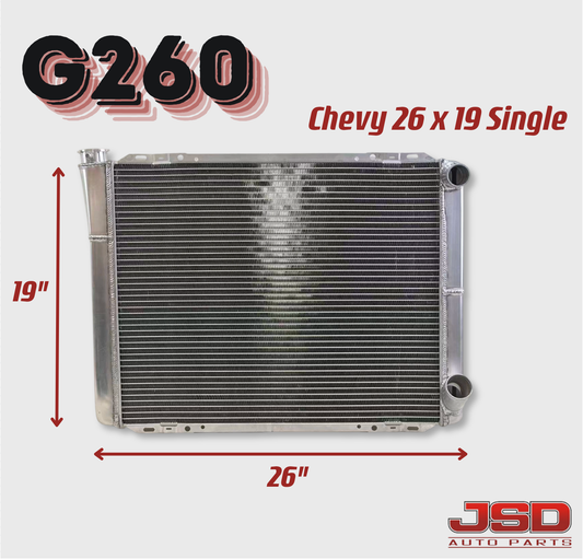 G260 Aluminum Universal Radiator Chevy 26x19x3 Double