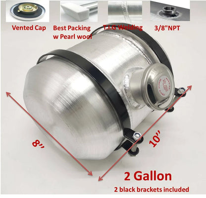 M202 JSD Aluminum Spun Fuel Tank 8x10 Center Fill 2. Gallon 3/8'' NPT