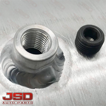 M368 JSD Aluminum Spun Fuel Tank 4x10 End Fill 0.48 Gallon 1/4'' NPT
