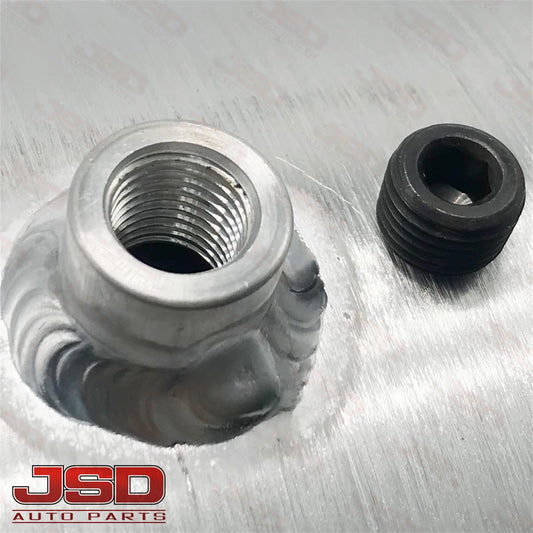 M368 JSD Aluminum Spun Fuel Tank 4x10 End Fill 0.48 Gallon 1/4'' NPT