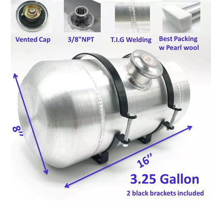 M209 JSD Aluminum Spun Fuel Tank 8x16 center Fill 3.25 Gallon 3/8'' NPT