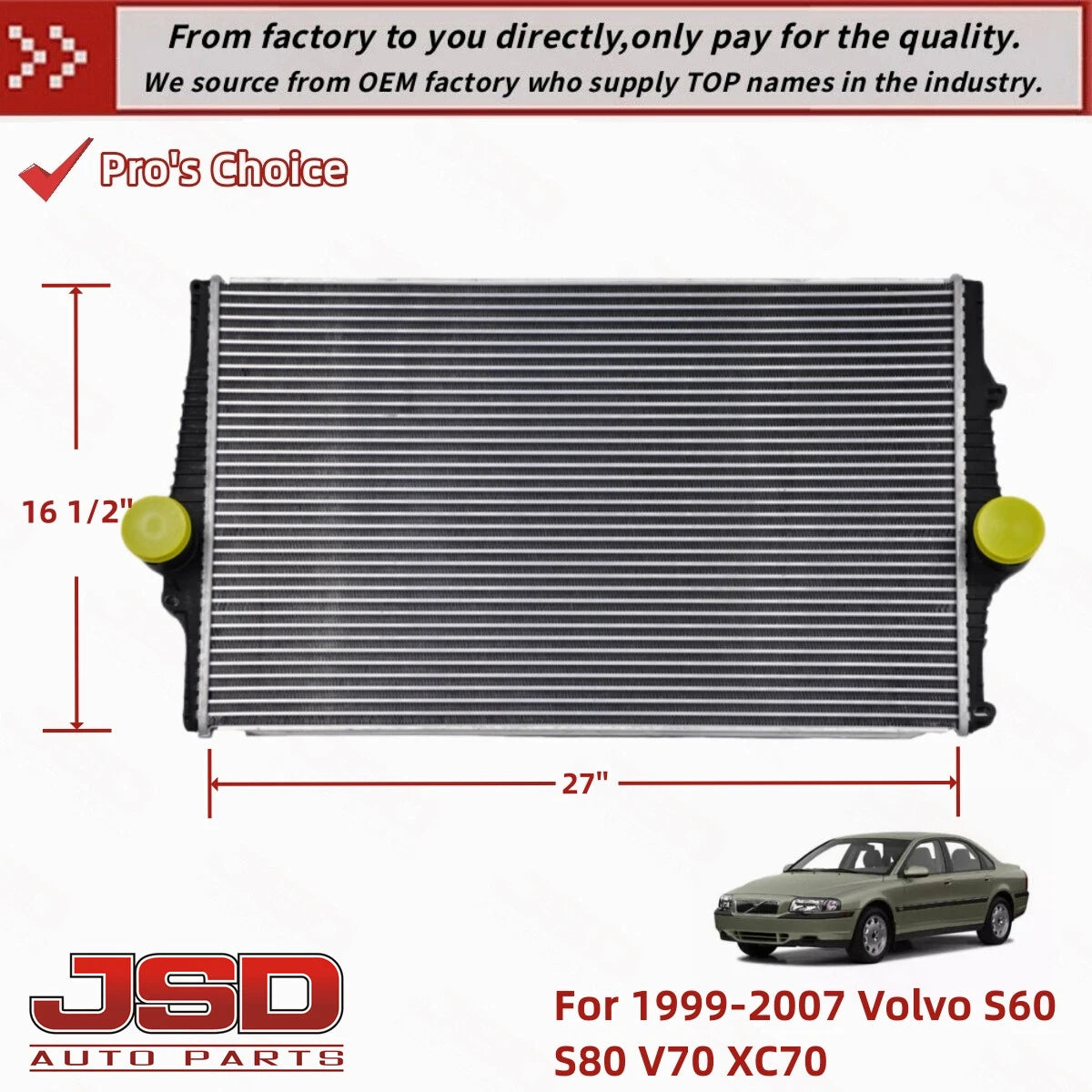 E034 Volvo S60 / S80 / V70 / XC70 Front Intercooler — 8649471