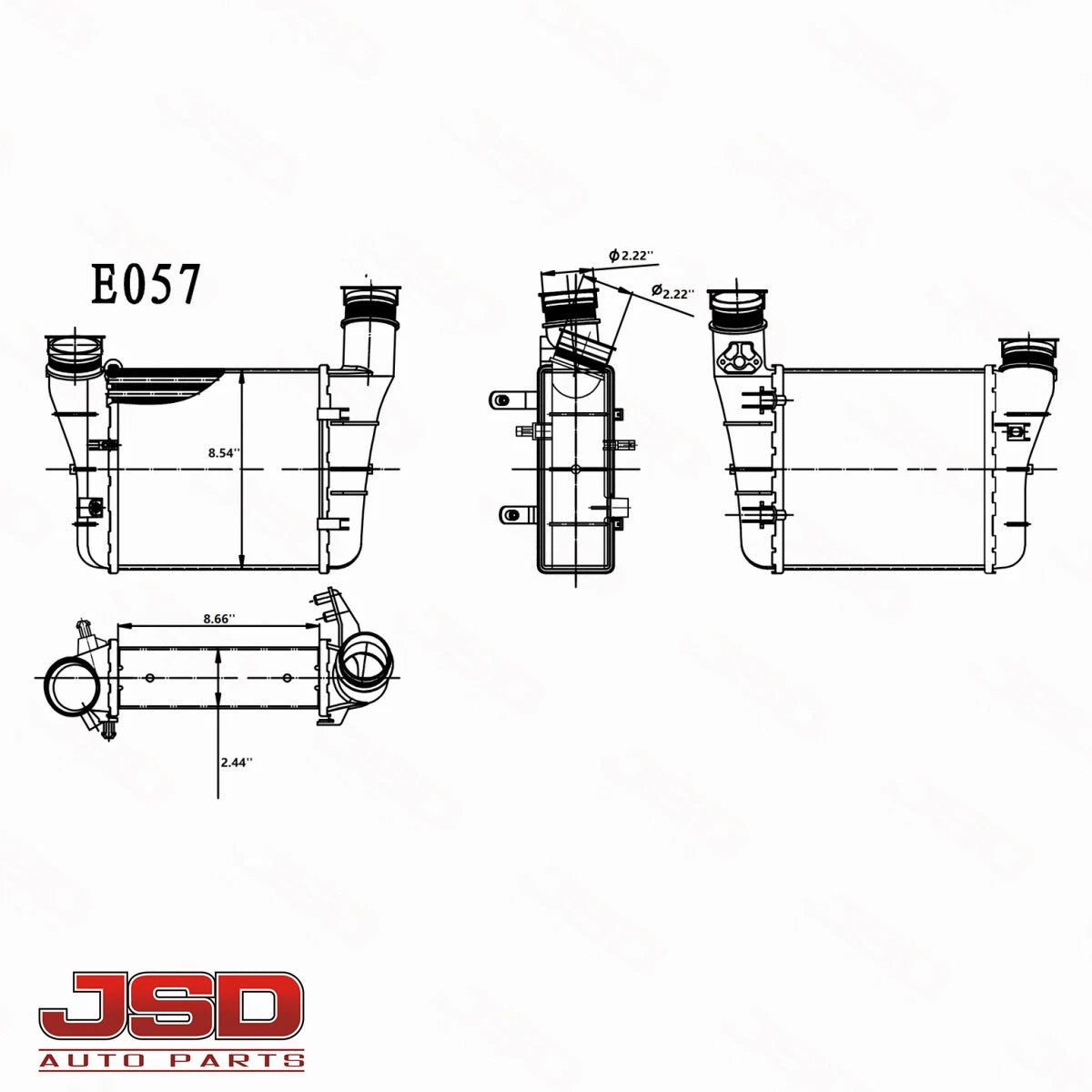 E057 Audi A4 / A4 Quattro Left Intercooler — 8E0145805AA