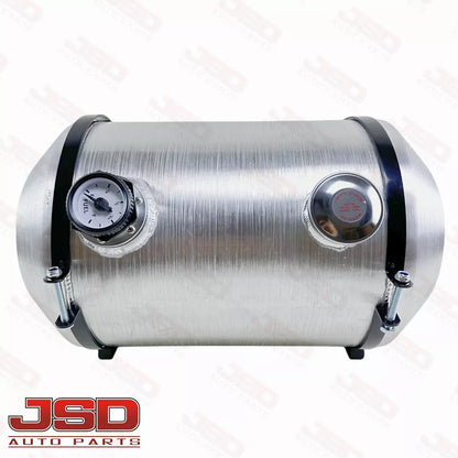 M300G JSD Aluminum Spun Fuel Tank 12x20 End Fill 9.75 Gallon 1/4'' NPT