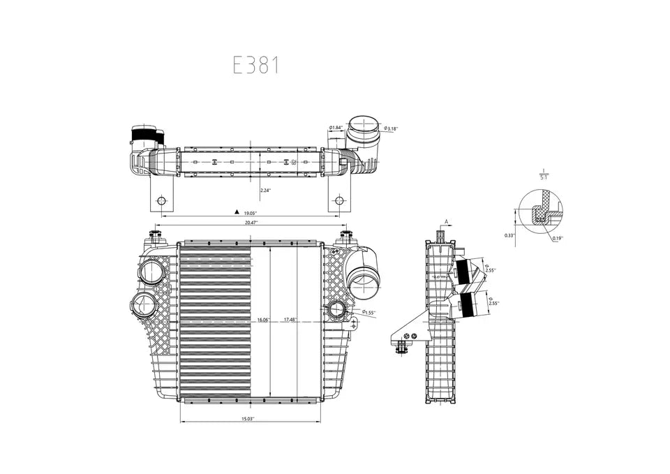 E381 Intercooler Charge Air Cooler for 2013–2014 Ford F-150 3.5L V6 | Replaces DL3Z6K775B, FO3012106