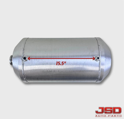 M629 JSD Aluminum Spun Fuel Tank 12x24 |Top Fill 11.5 Gallon| 1/4'' NPT | Triple outlet